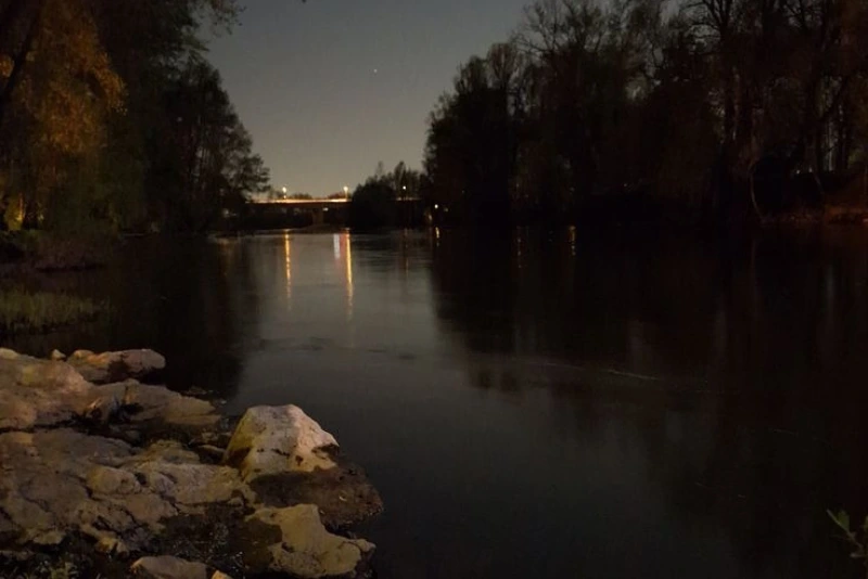 River Walk Under the Night Sky
